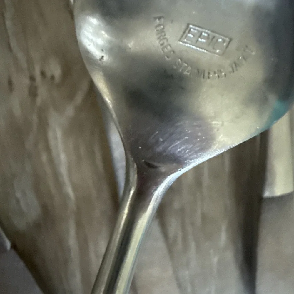 Vintage 7 Epic Wood Composite Handled Place Spoons 7